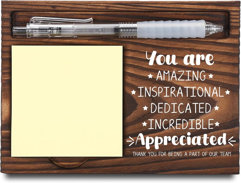 FTONENI Employee Appreciation Gifts, Thank You Gifts, Inspirational Gifts, Sticky Note Holder, Post-it Note Dispenser for Desk, Wooden Post-it Note & Pen Holder 6.5" x 4.7" - FTA104 - Image 1